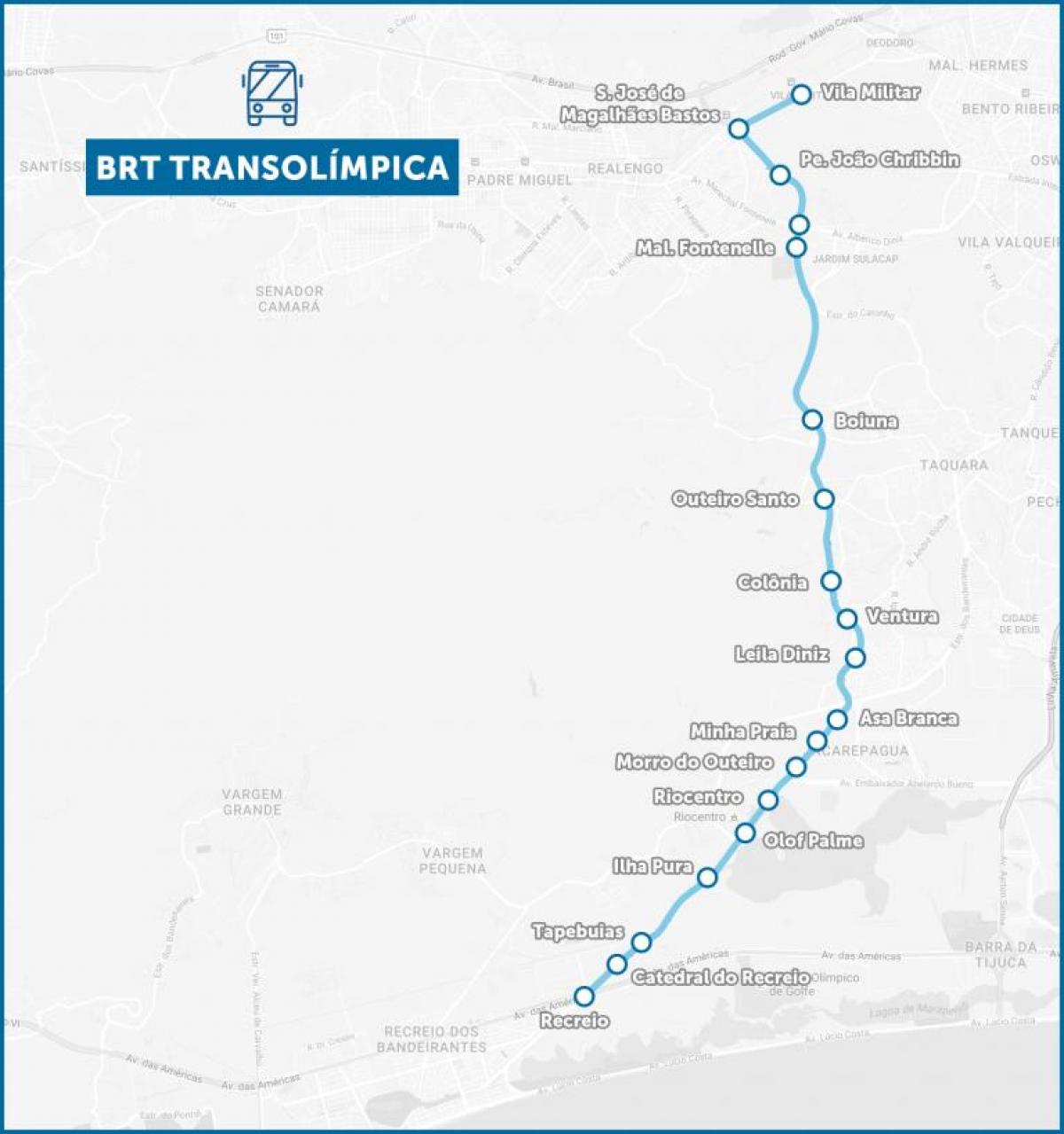 نقشہ کے BRT TransOlimpica