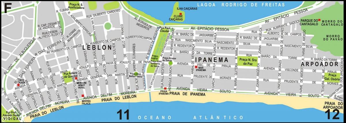 نقشہ کے Ipanema بیچ