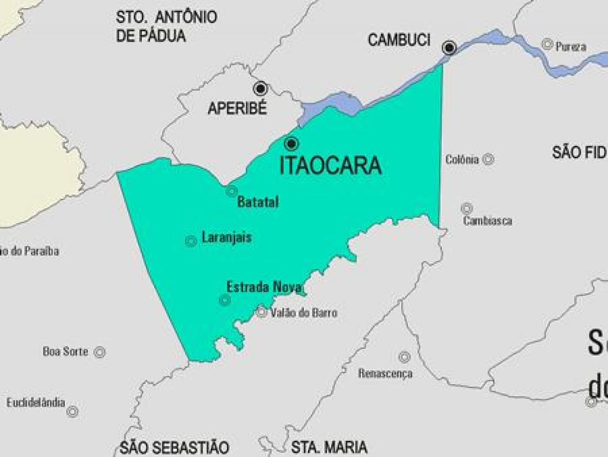 نقشہ کے Itaocara بلدیہ