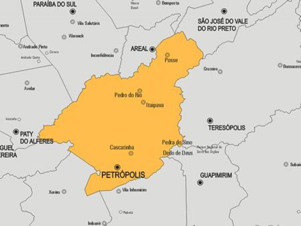 نقشہ کے Petrópolis بلدیہ