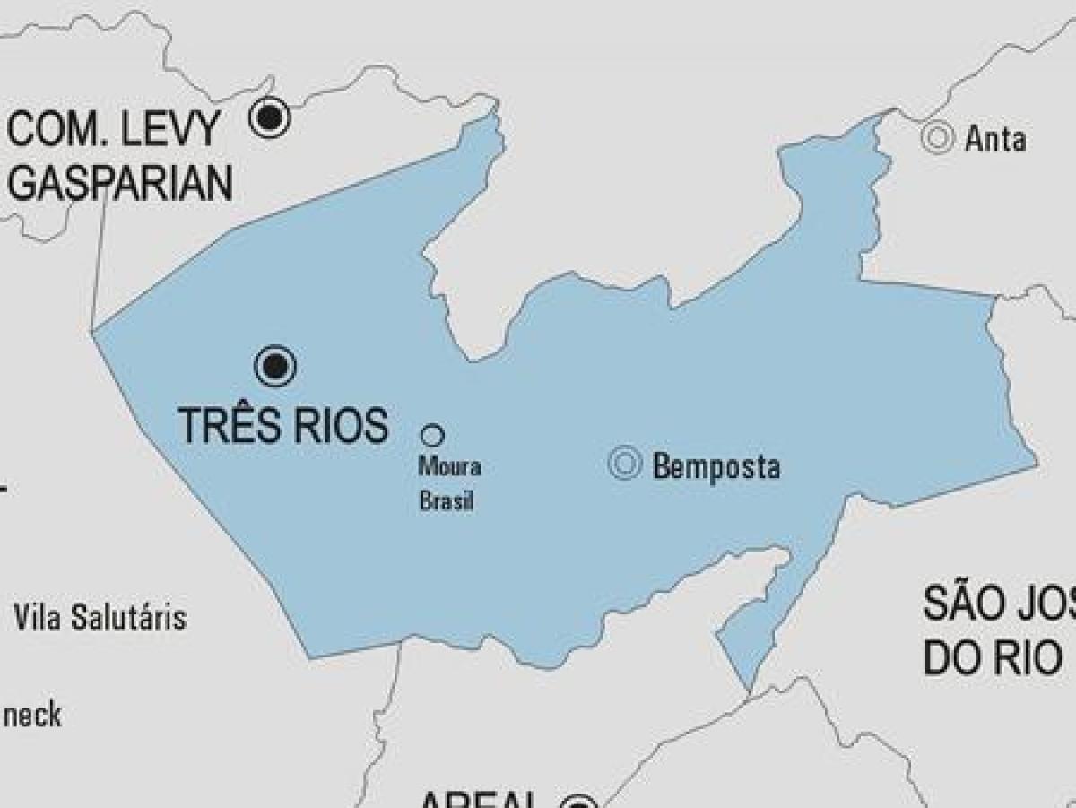 نقشہ کے Três ریوس بلدیہ