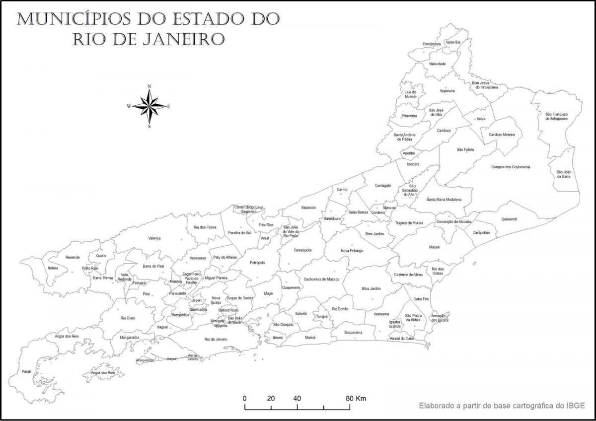 نقشہ ریو ڈی جینرو کے سیاہ اور سفید