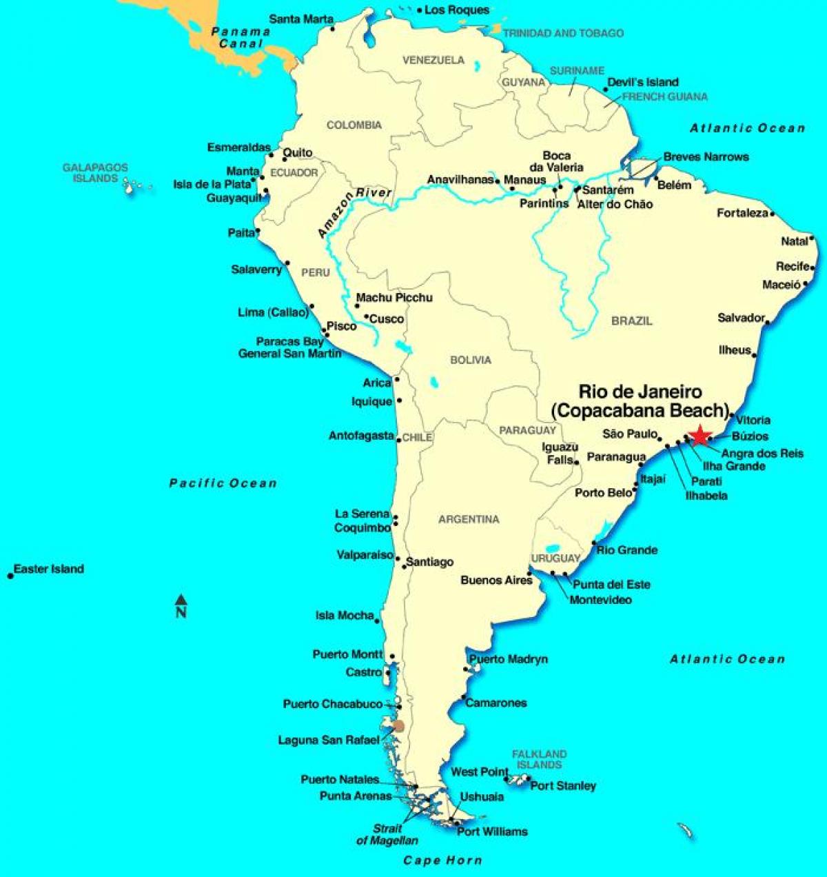 نقشہ کے ریو ڈی جینرو میں جنوبی امریکہ