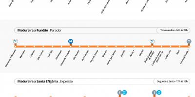 نقشہ کے BRT TransCarioca اسٹیشنوں