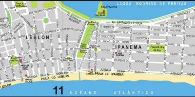 نقشہ کے Ipanema بیچ