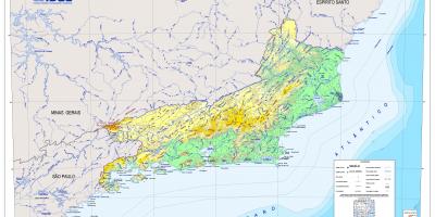 نقشہ کے topographic ریو ڈی جینرو