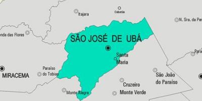 کا نقشہ ساؤ جوس de Ubá بلدیہ