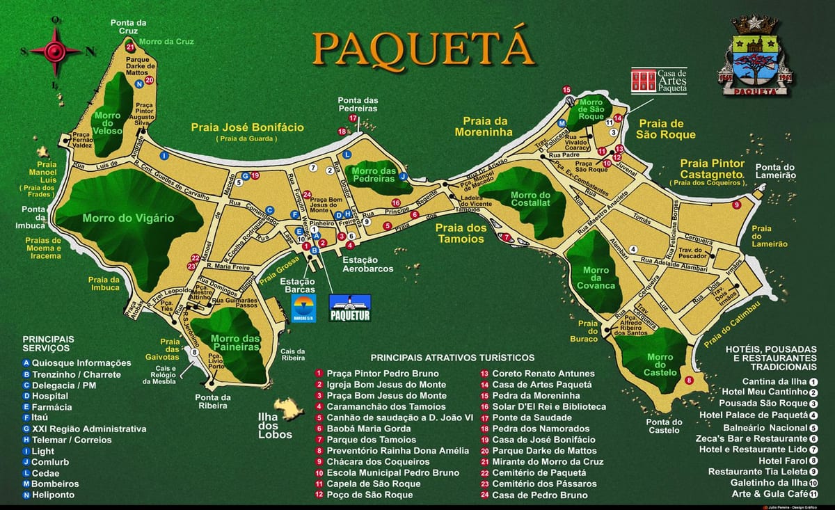 نقشہ کے Île ڈی Paquetá