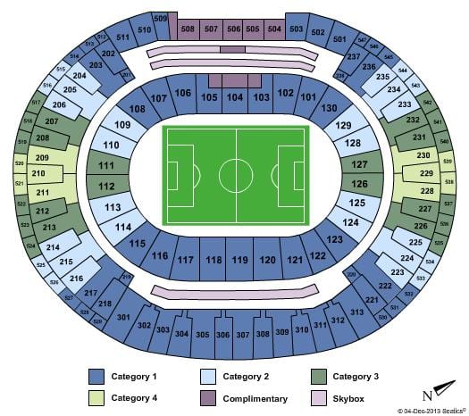 نقشہ کے اسٹیڈیم Maracanã sièges