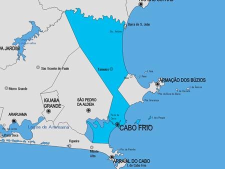 کے نقشے سے Cabo Frio بلدیہ