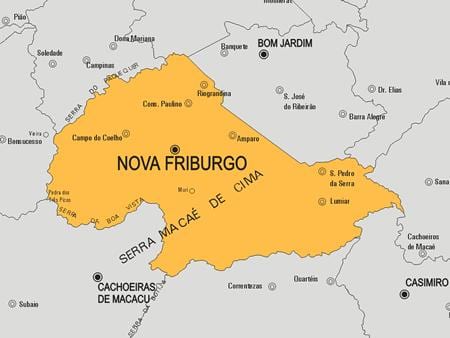 نقشہ کے نووا Friburgo بلدیہ