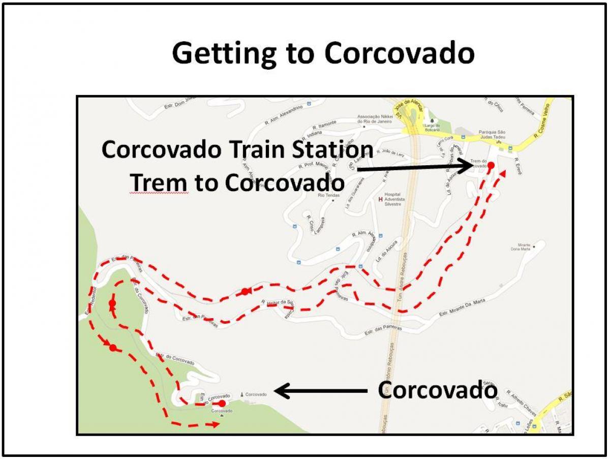 نقشہ کے Corcovado ٹرین