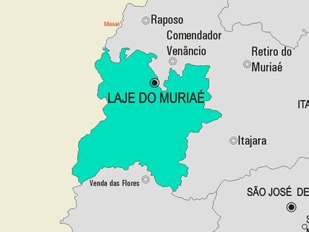 نقشہ کے Laje کرتے Muriaé بلدیہ