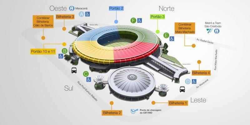 نقشہ کے Maracana اسٹیڈیم