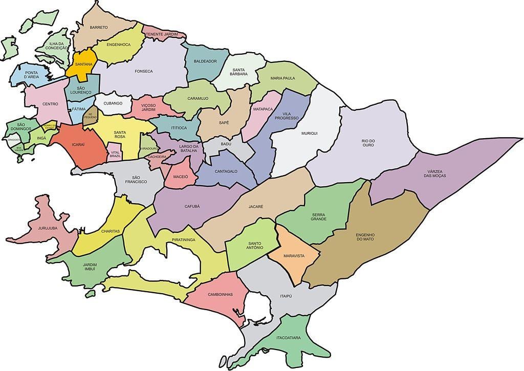 نقشہ کے Quartiers اب تک قبضہ کر لیا