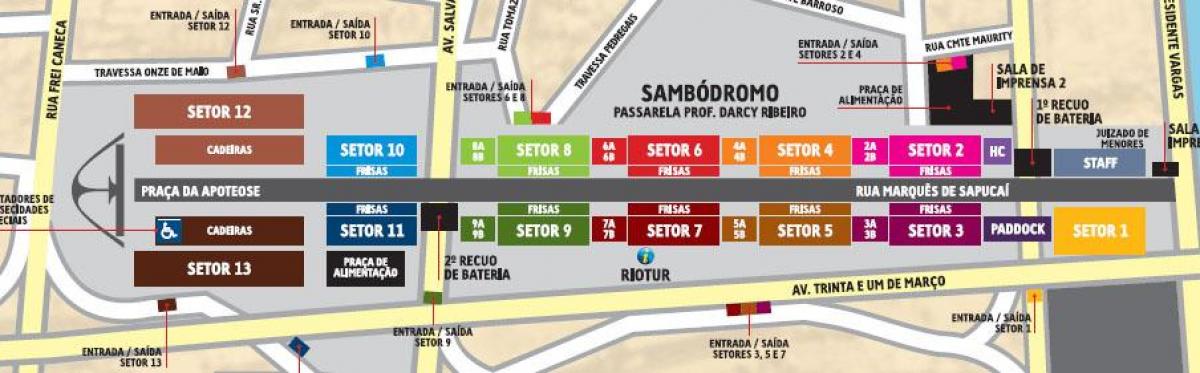 نقشہ کے Sambódromo