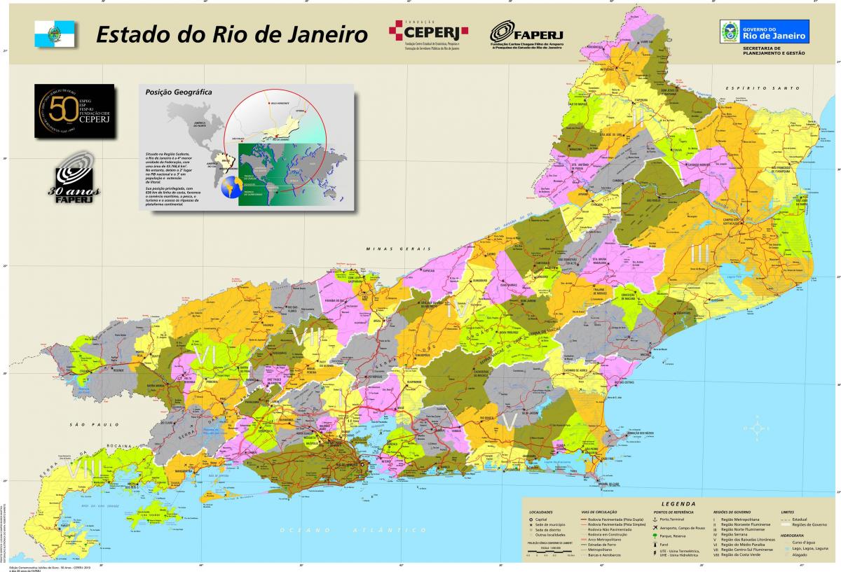 نقشہ کے بلدیات میں ریو ڈی جینرو