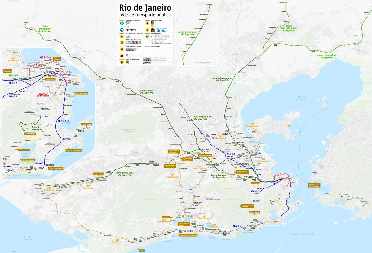 نقشہ ریو ڈی جینرو کے نقل و حمل