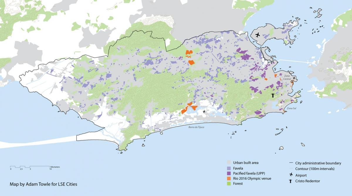 نقشہ کے ریو ڈی جینرو کچی آبادیوں