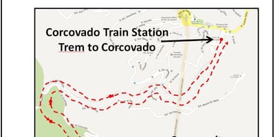 نقشہ کے Corcovado ٹرین