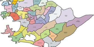 نقشہ کے Quartiers اب تک قبضہ کر لیا