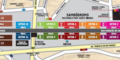 نقشہ کے Sambódromo